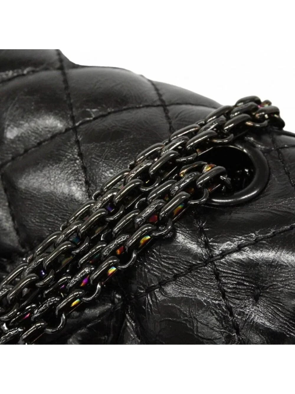 Chanel Shoulder Bag 2.55 Calfskin Black Silver